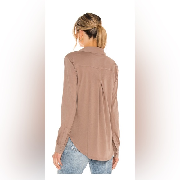 Bobi Lightweight Jersey Button Up in Java - Picture 3 of 4